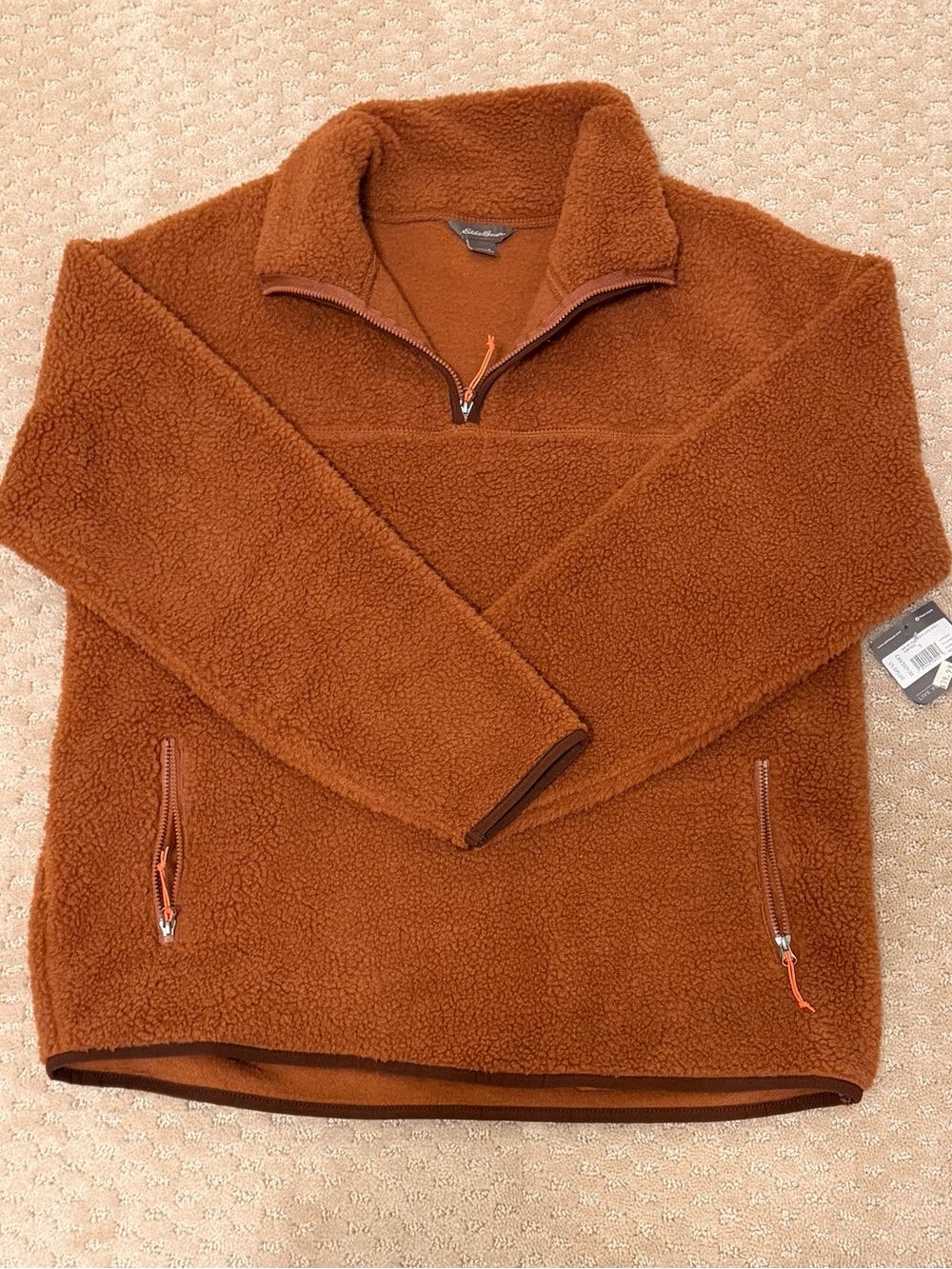 NWT Eddie Bauer quarter-zip sherpa fleece pullover